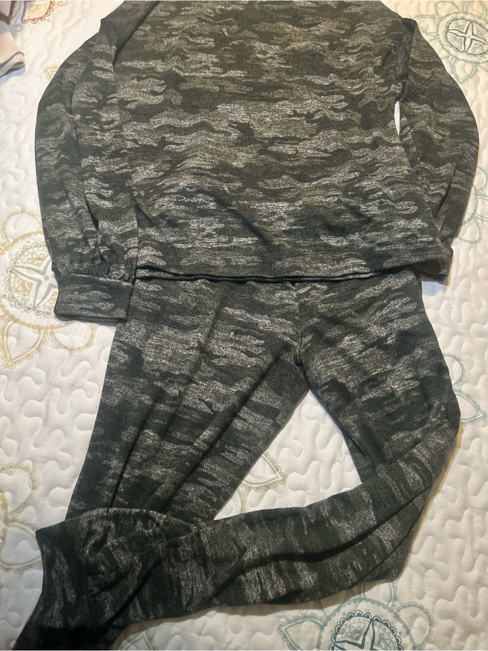 Cozy Dark Gray Marled Loungewear Set